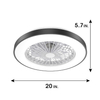20-дюймовый современный потолочный вентилятор с интеллектуальным пультом дистанционного управления для скрытого монтажа